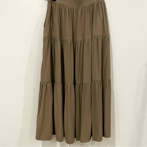 Renaissance Light Brown Elastic Waist Swing Skirt with Pockets Size XL - Picture 9 of 15